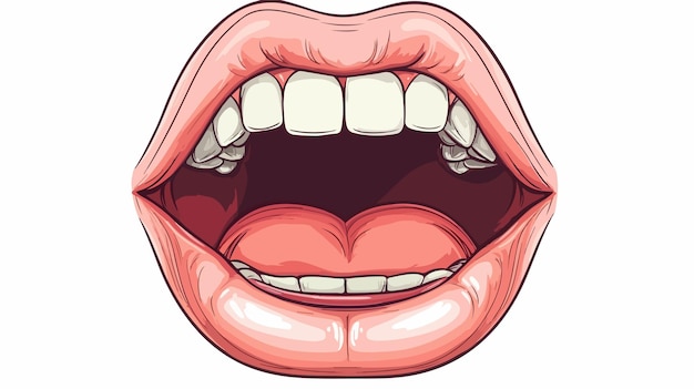 Professional Cartoon Vector Human Mouth Illustration