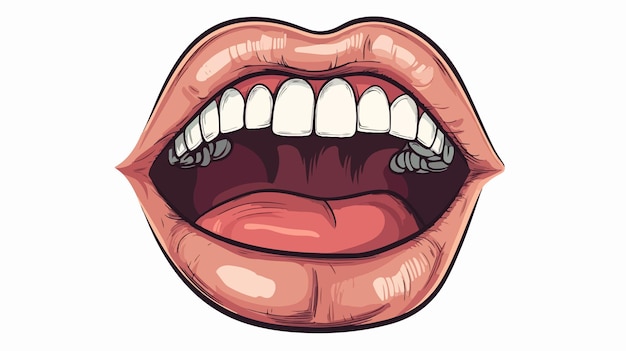 Vector professional cartoon vector human mouth illustration