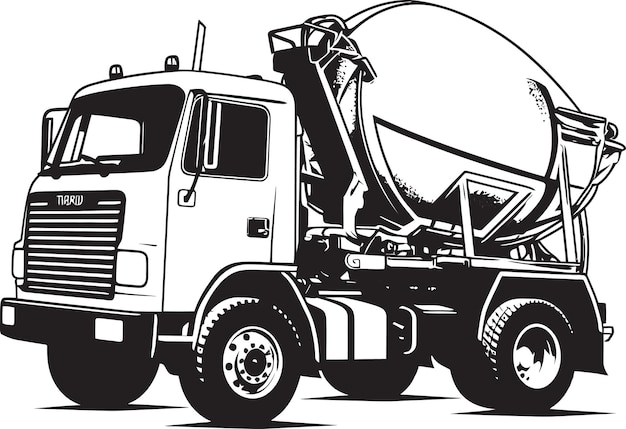 Professional Cement Mixer Vector Illustration Highlighting Urban Development and Building Progress