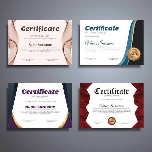 Professional Certificate Template Design Set