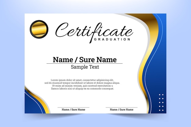 Professional certificate template in premium style