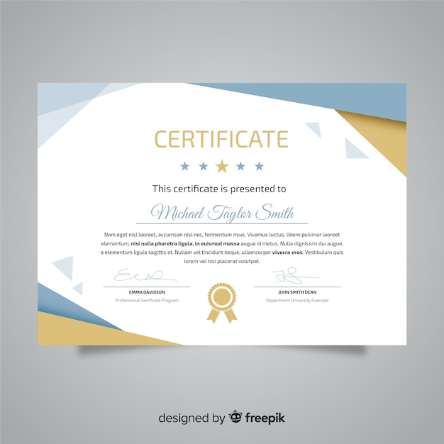 Professional certificate template