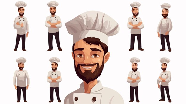 Vector professional chef avatar character cartoon vector