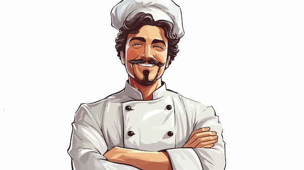 Vector professional chef illustration a chef looking chef adobe stock photo