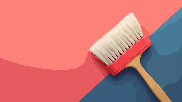 Vector professional cleaning brush on colorful background top view