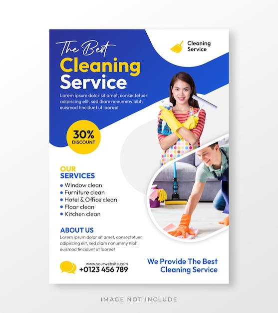 Vector professional cleaning service flyer design template