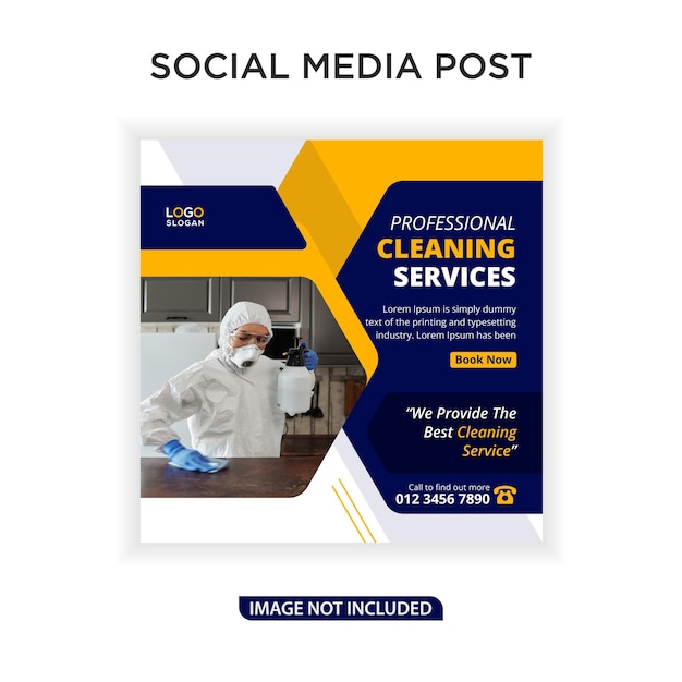 Professional cleaning services social ads banner