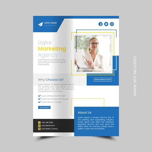 Professional Company And Corporate Digital Marketing Agency Business Flyer Template