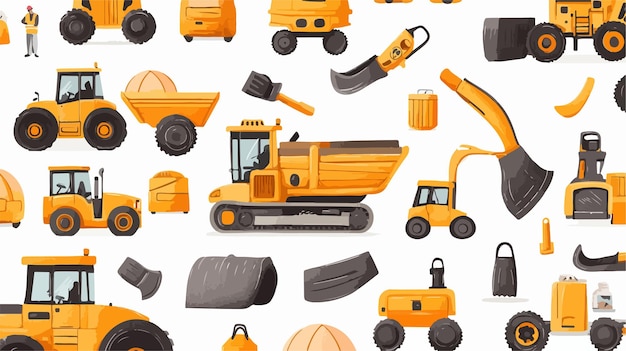 Professional Construction Equipment Seamless Pattern for Design Projects