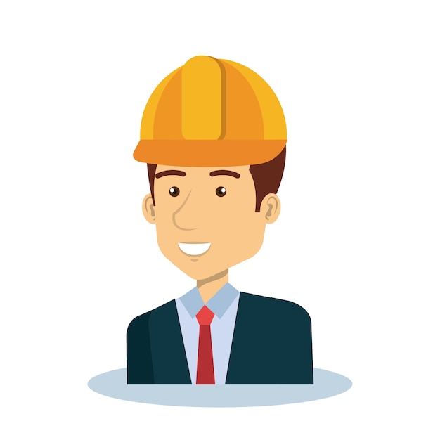 professional construction man character vector illustration design