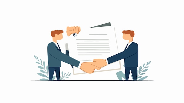 Vector professional contract signing flat illustration vector for business deals