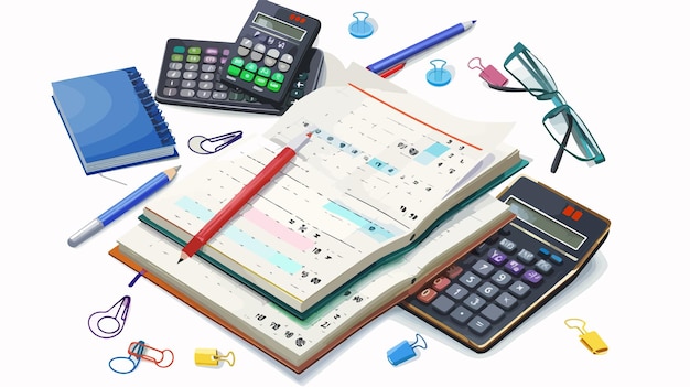 Professional Copybook with Math Formulas Calculator and Stationery Supplies for Education