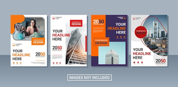 Professional corporate book cover collection template