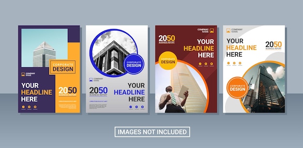 Professional corporate book cover collection template