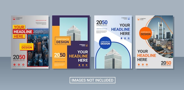 Professional corporate book cover collection template