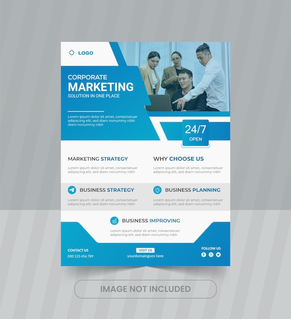 Professional corporate business agency flyer design cover page template brochure cover poster