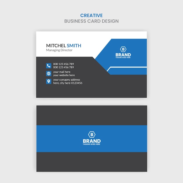 Professional corporate business card design premium vector template