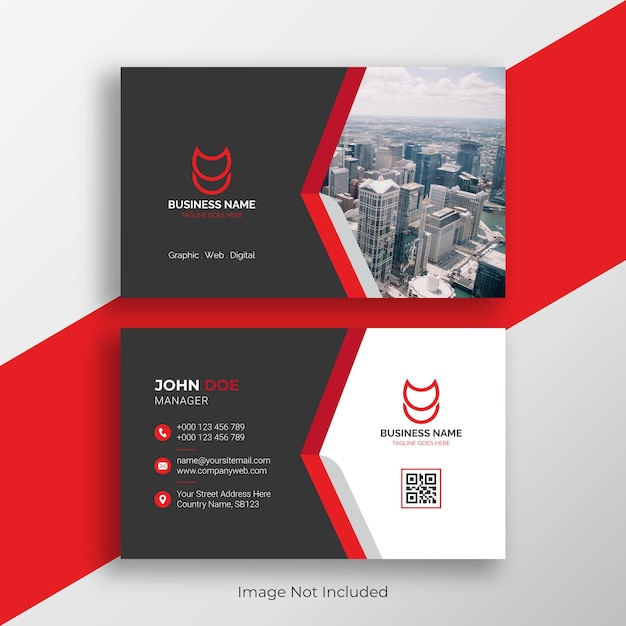 Professional corporate business card design with creative shape