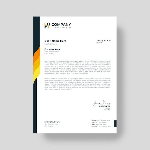 Professional Corporate Business Letter Head Template