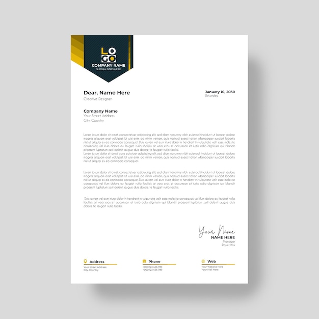 Professional Corporate Business Letter Head Template