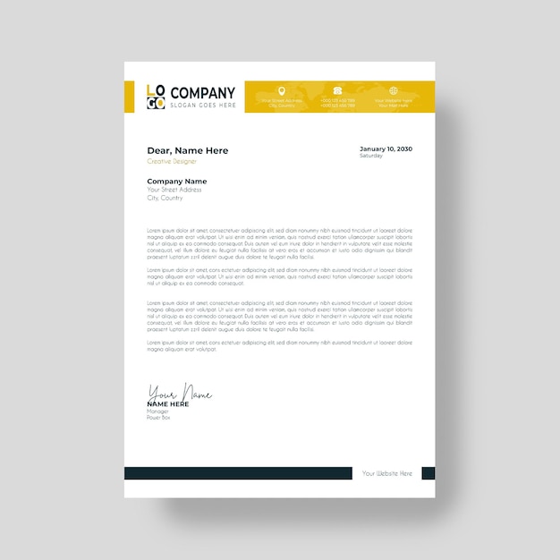 Professional Corporate Business Letter Head Template