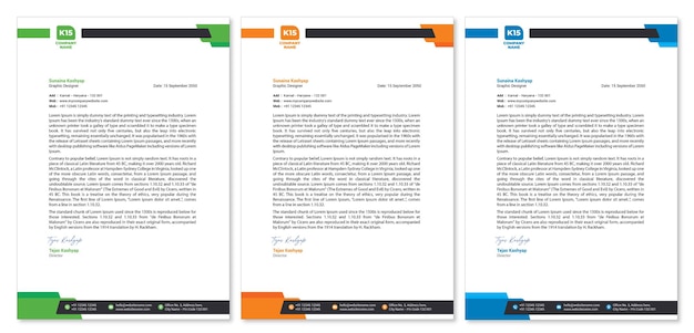 Professional corporate business letterhead template design vector