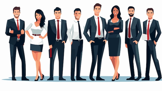 Professional Corporate Business People Flat Vector Design