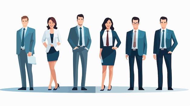 Professional Corporate Business People Flat Vector Design