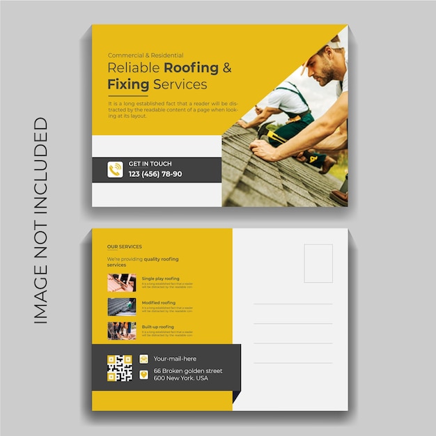 Professional corporate and business post card design tamplte