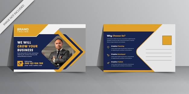 Professional corporate business postcard template design