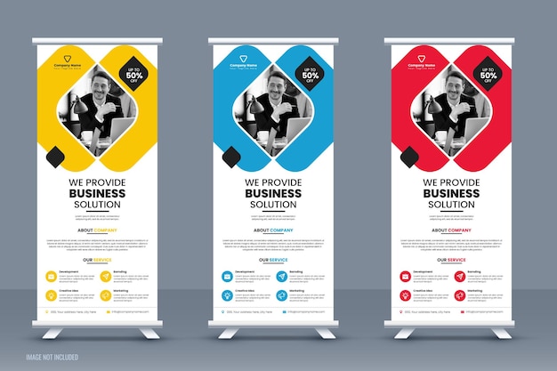 Professional Corporate Business Roll up banner template design or Conference event banner