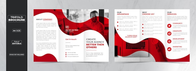 Professional corporate business trifold brochure design template