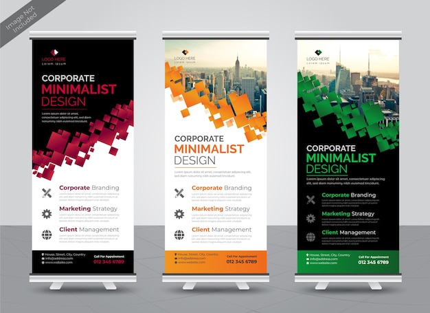 Professional corporate colorful roll up banner design template