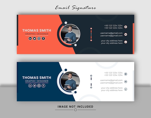 Professional corporate email signature or email footer design template