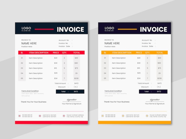 Professional Corporate Invoice Template