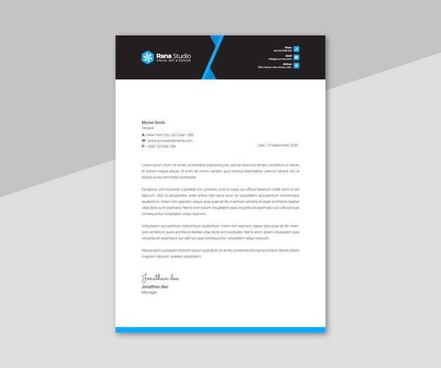 professional corporate letterhead design for your business