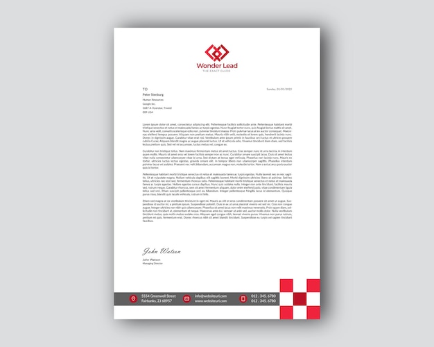 Professional Corporate  Modern Business Minimalist  Letterhead