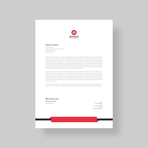 professional corporate modern geometric business company letterhead design template