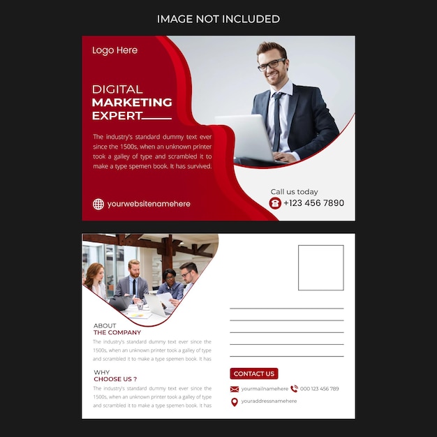 Professional corporate postcard template