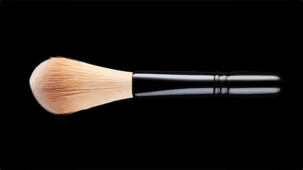 Vector professional cosmetic makeup eyeshadow brush isolated on black background