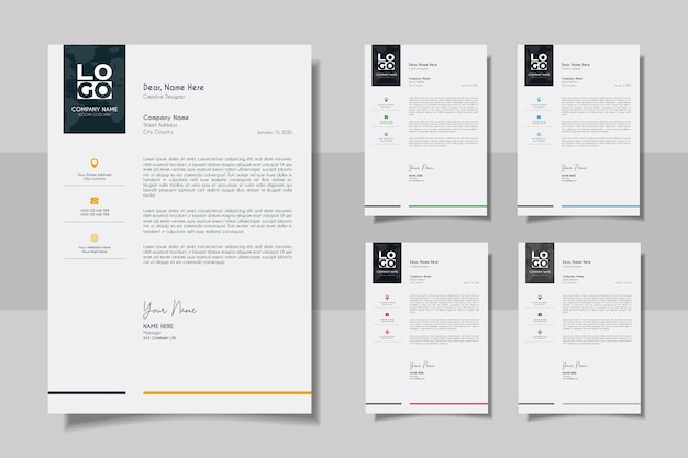 Vector professional and creative corporate business letter head template