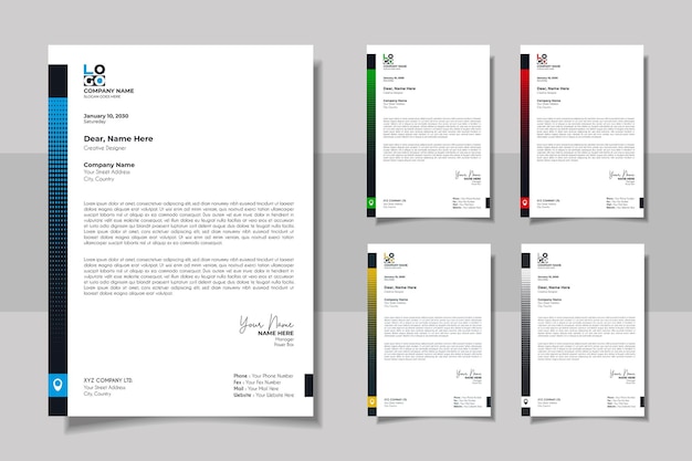 Vector professional and creative corporate letter head template