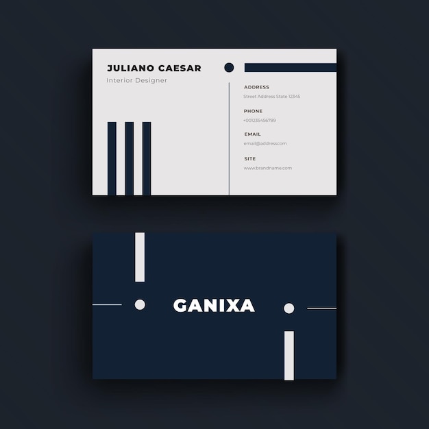 Professional Creative Dark Blue Business Card premium vector