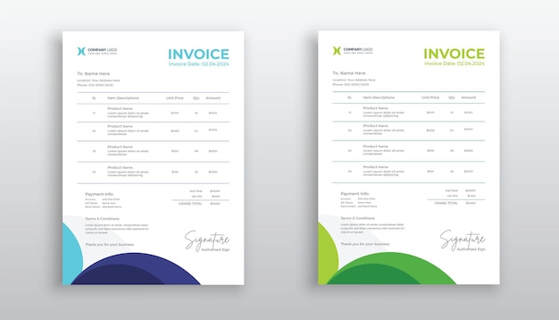 professional creative Invoice template design for your business