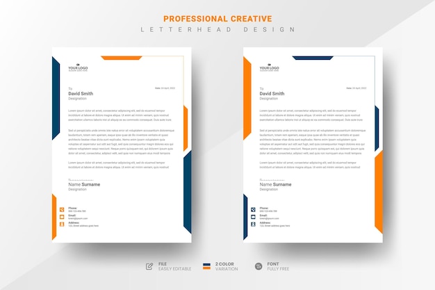 Professional creative letterhead design template