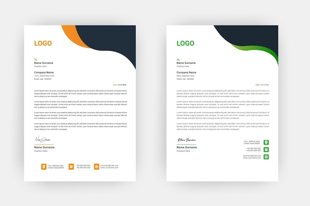 Professional creative letterhead template design ,a4 size