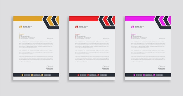 Professional creative letterhead template design modern business letterhead design template