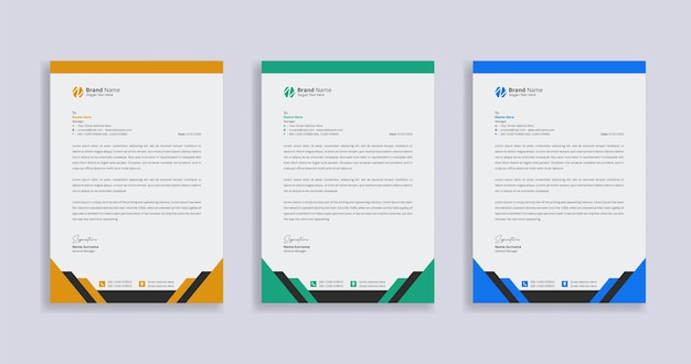 Professional creative letterhead template design modern business letterhead design template