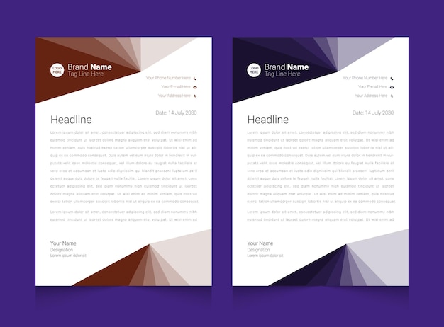 Professional creative letterhead template design set