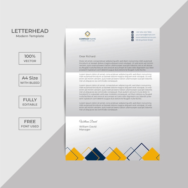 Professional creative letterhead template design with Free Vector